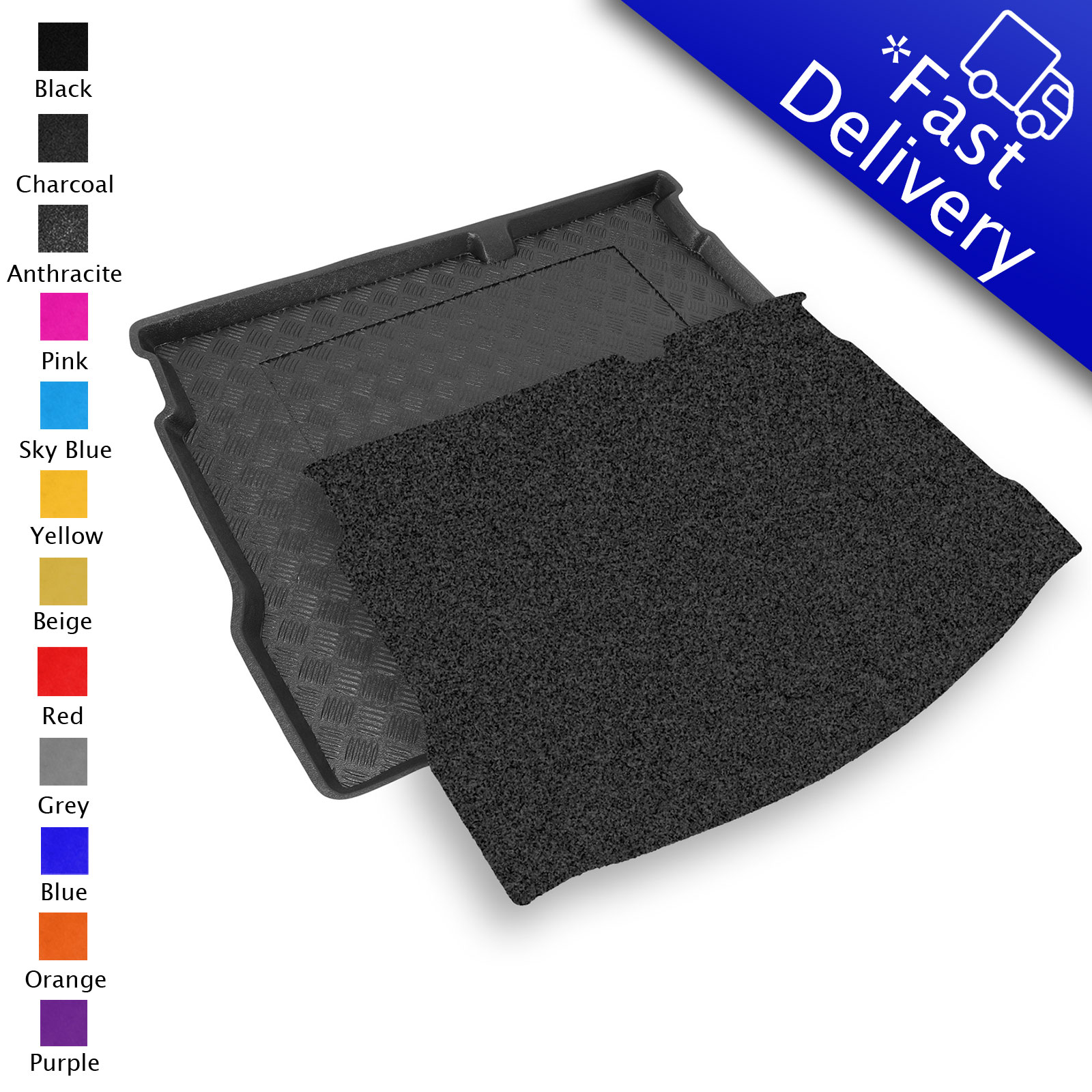 Fully Tailored PVC Boot Liner/Mat/Tray carmats4u To fit XC90 2015 Anthracite Carpet Insert 